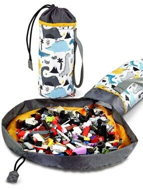 Creative QT Dinosaur Print Pouch in White and Blue